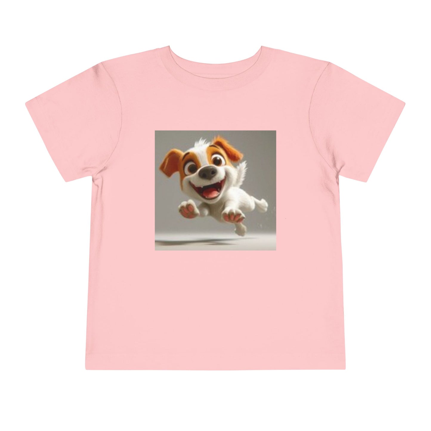 Cute Toddler Dog Jumping T-shirt & Heart, Adorable Kids T-Shirt, Pet Lover Gift, Animal Print Top, Birthday Outfit, Playwear for Toddlers