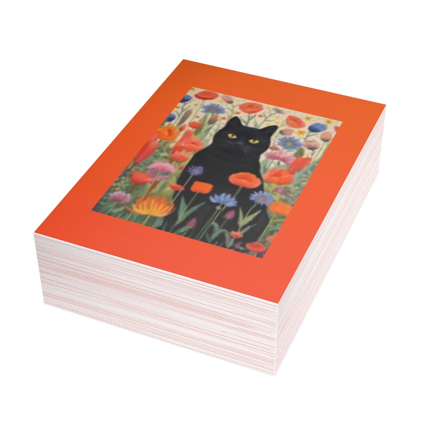 Vibrant Postcard Bundle - Cat & Wildflowers Designs with Envelopes