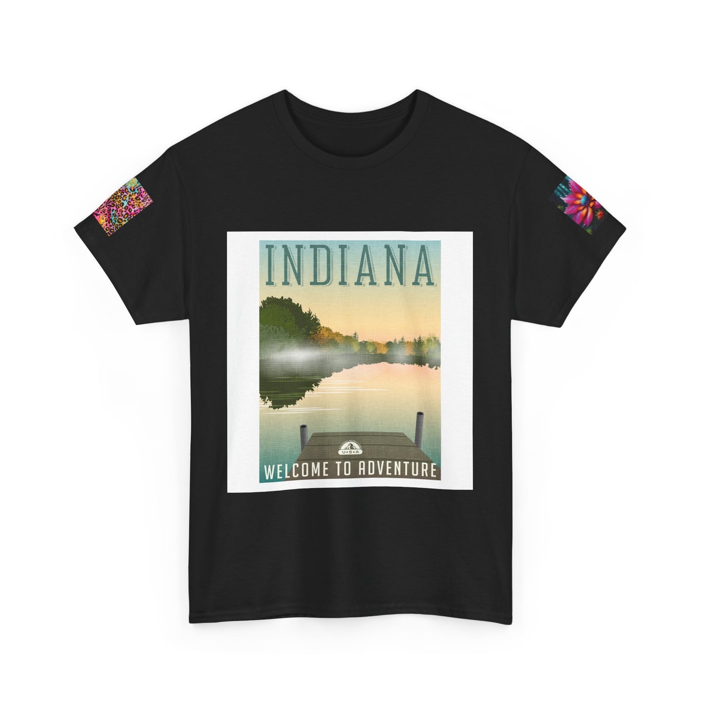 Indiana Nature Lake T-shirt - & Deer Full Moon