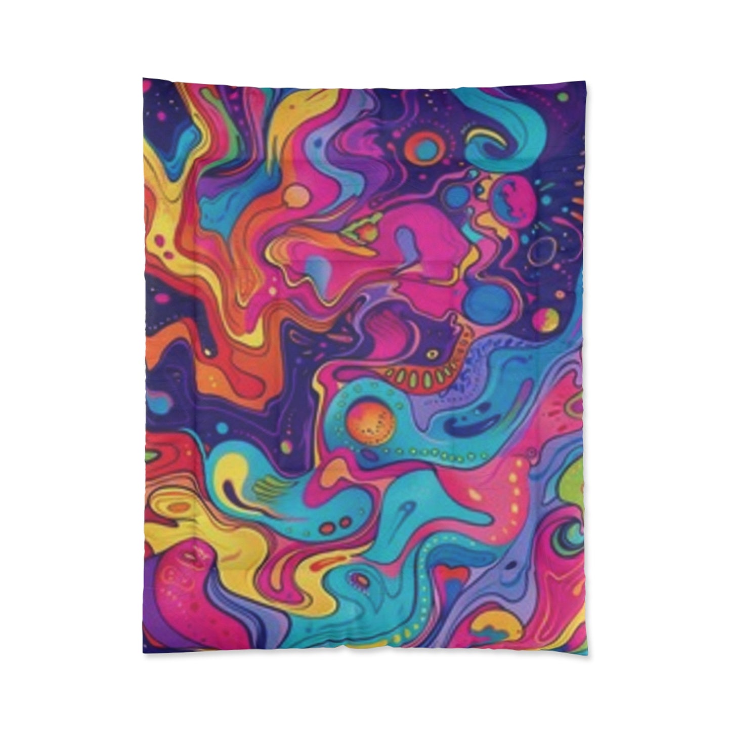 Colorful Psychedelic Comforter - Vibrant Bohemian Bedding for a Cozy Home