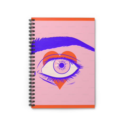 Spiral Notebook - Ruled Line 118 Pages Eye with a Heart