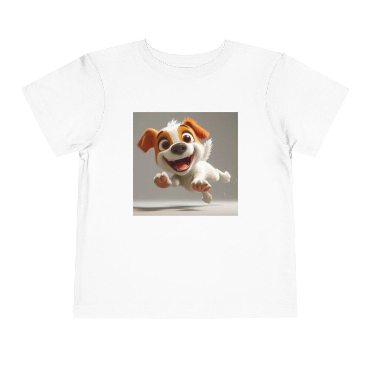 Cute Toddler Dog Jumping T-shirt & Heart, Adorable Kids T-Shirt, Pet Lover Gift, Animal Print Top, Birthday Outfit, Playwear for Toddlers