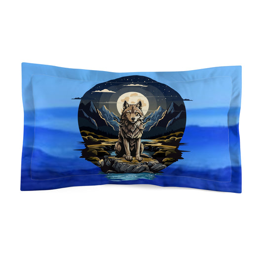 Funda de almohada de microfibra Wolf Moon: ropa de cama inspirada en la naturaleza para amantes de los animales 