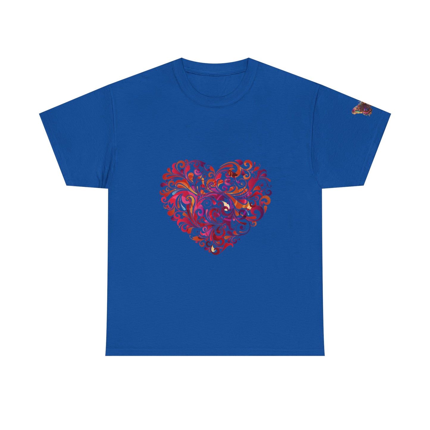 Camiseta unisex de algodón grueso Bohemian Heart: perfecta para el amor y el cariño. 