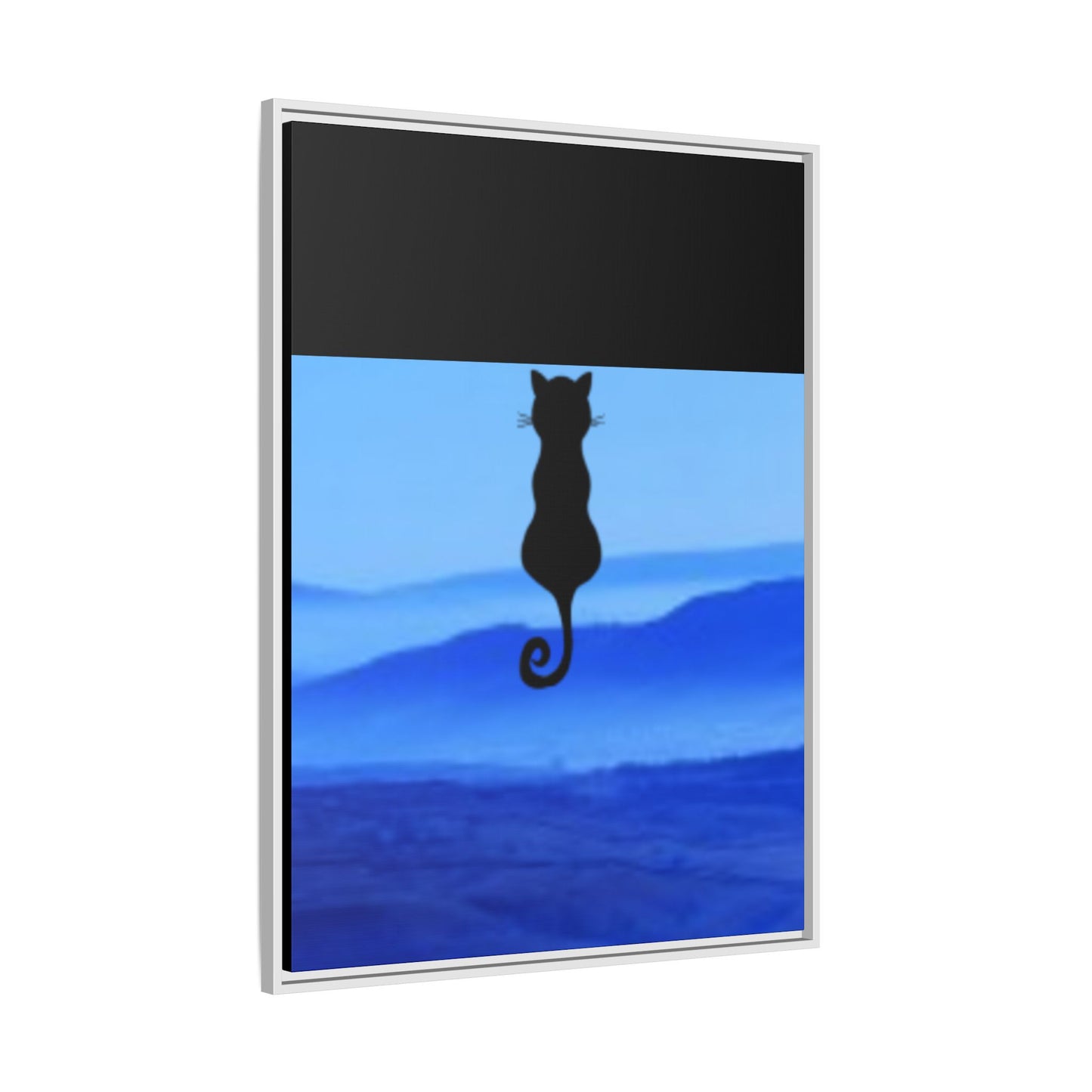 Framed Cat Silhouette Art Print, Wall Decor, Cat Lover Gift, Home Office Art, Pet Memorial