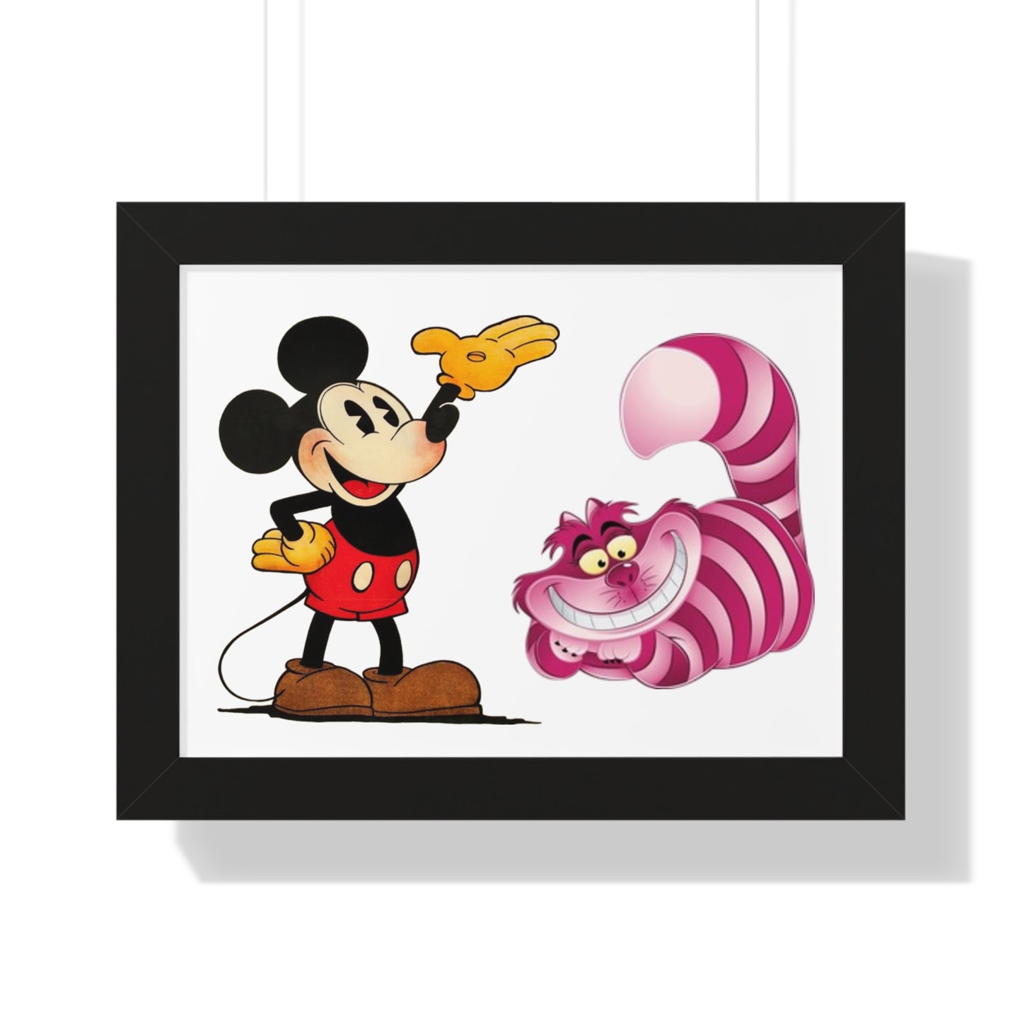 Framed Horizontal Poster Mickey Mouse & Cheshire Cat