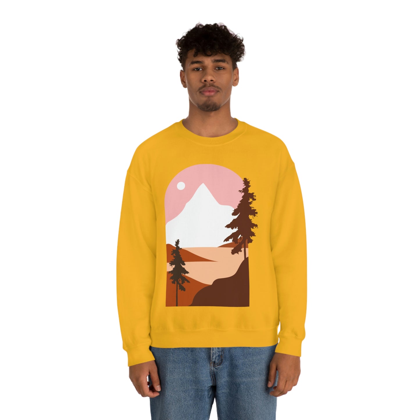 Sudadera con diseño de pino, montaña y luna. ¡Un fabuloso regalo navideño!