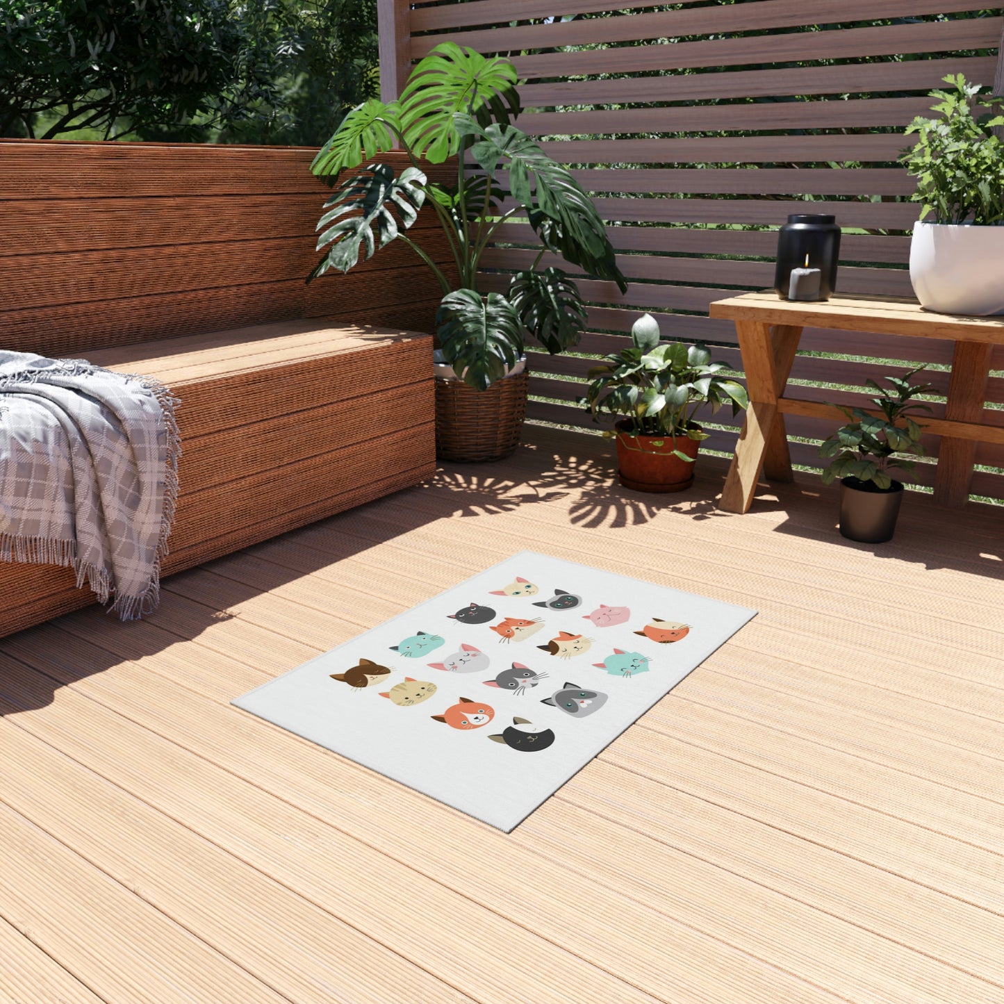 16 alfombras de exterior con caras de gatos adorables ¡Me encantan los gatos! ¡Se acerca mi cumpleaños!