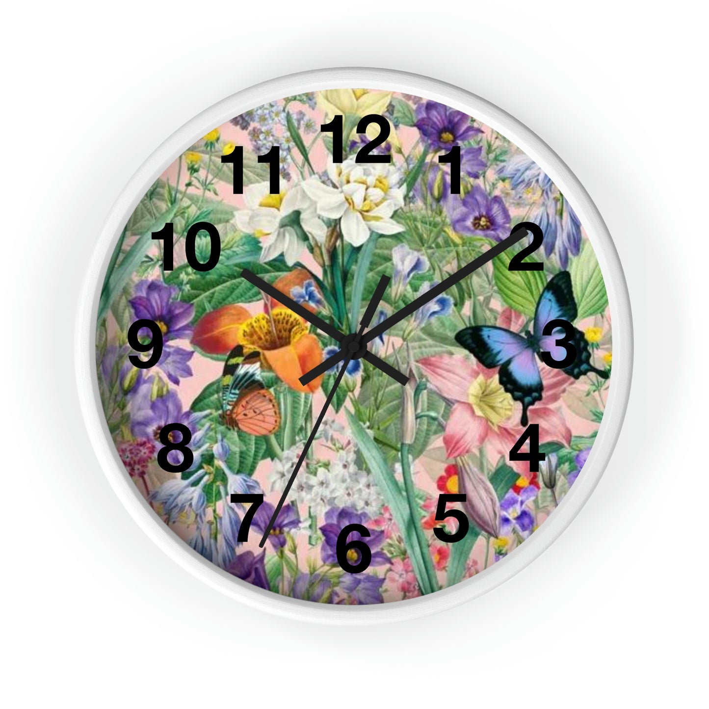 Horloge murale de jardin de fleurs de papillons Maman veut cette horloge !