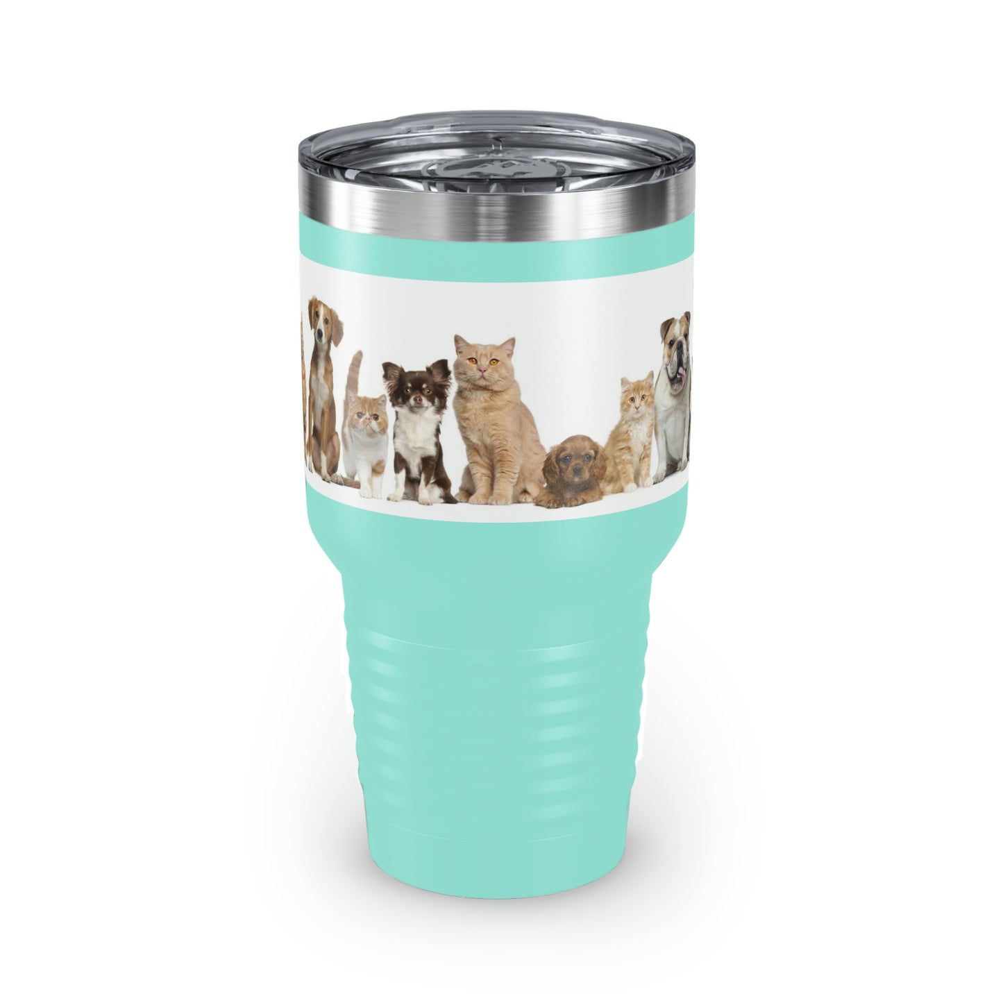 Cats Dogs Ringneck Tumbler, 30oz 5 Colors Traveling Work Relaxing Shopping Yard Work Hiking