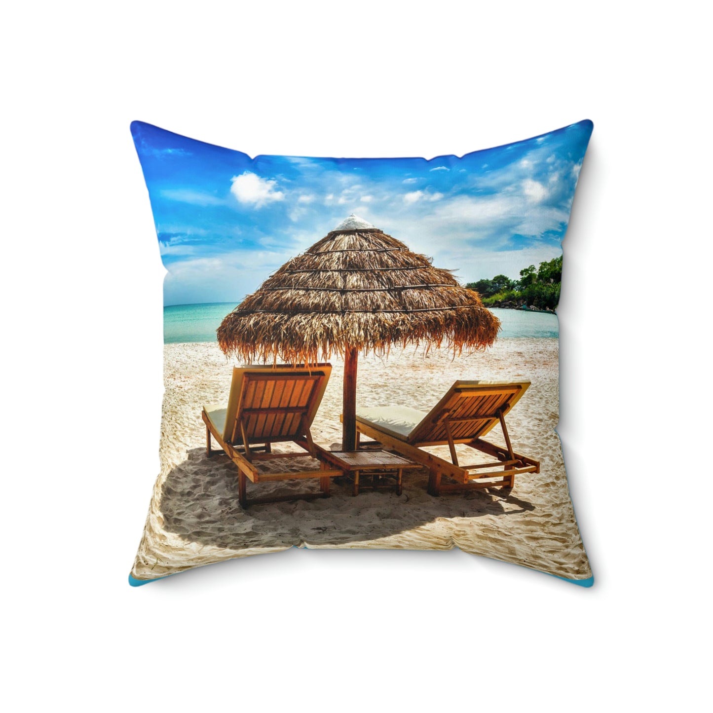 Se détendre à la plage Coussin carré Vacances Voyager Dormir Se détendre Conduire Enfants