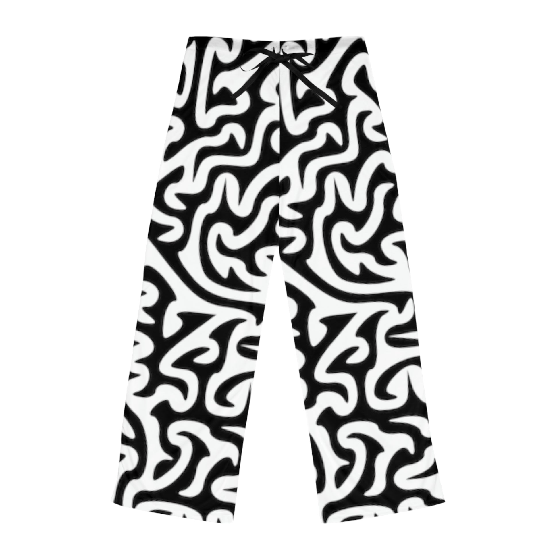 Black and White Maze. Women's Pajama Pants. Sizes: Extra Small through 2 Extra large. Price: $56.00.  Custom Artwork. Unique Whimsical Flare. Vivid Colors. Soft against your skin. Comfortable to wear every time you to sleep. Has matching top, towels, clock, mats, lamps,, cup and canvas. Great Gift Ideas!