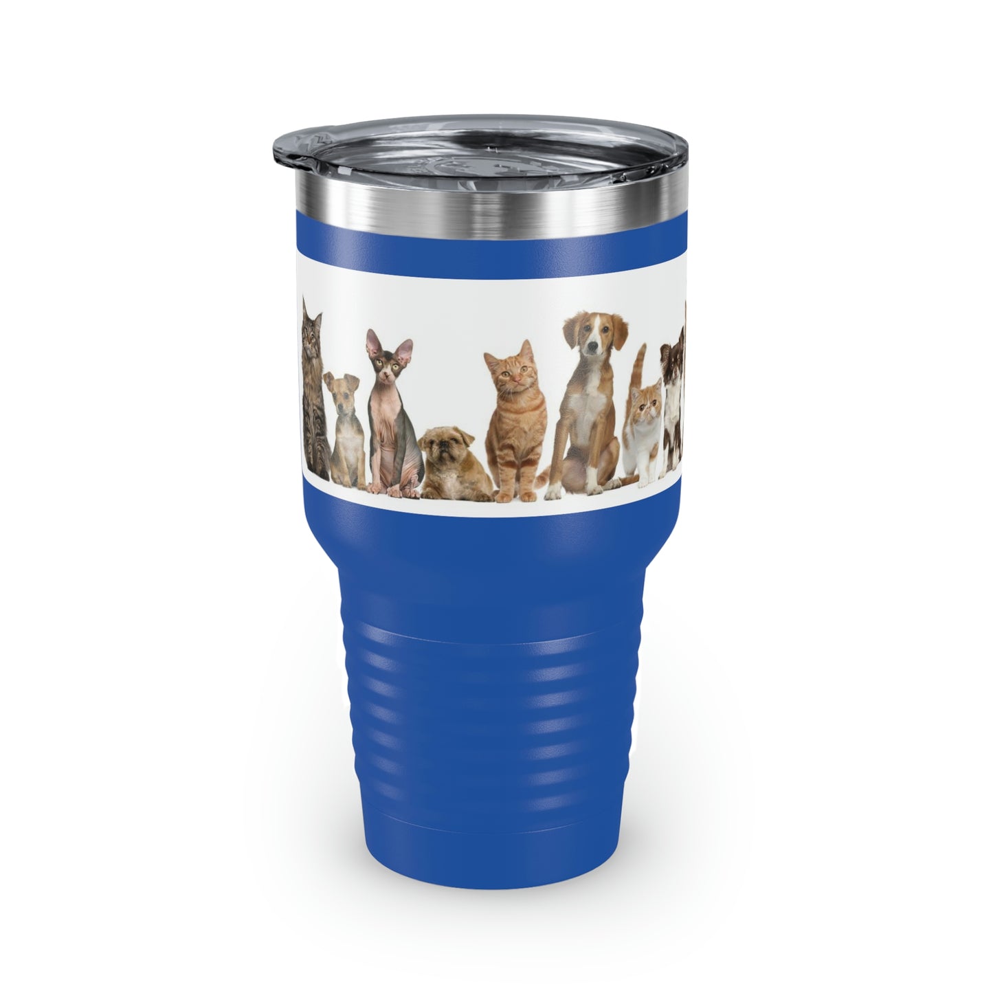 Cats Dogs Ringneck Tumbler, 30oz 5 Colors Traveling Work Relaxing Shopping Yard Work Hiking