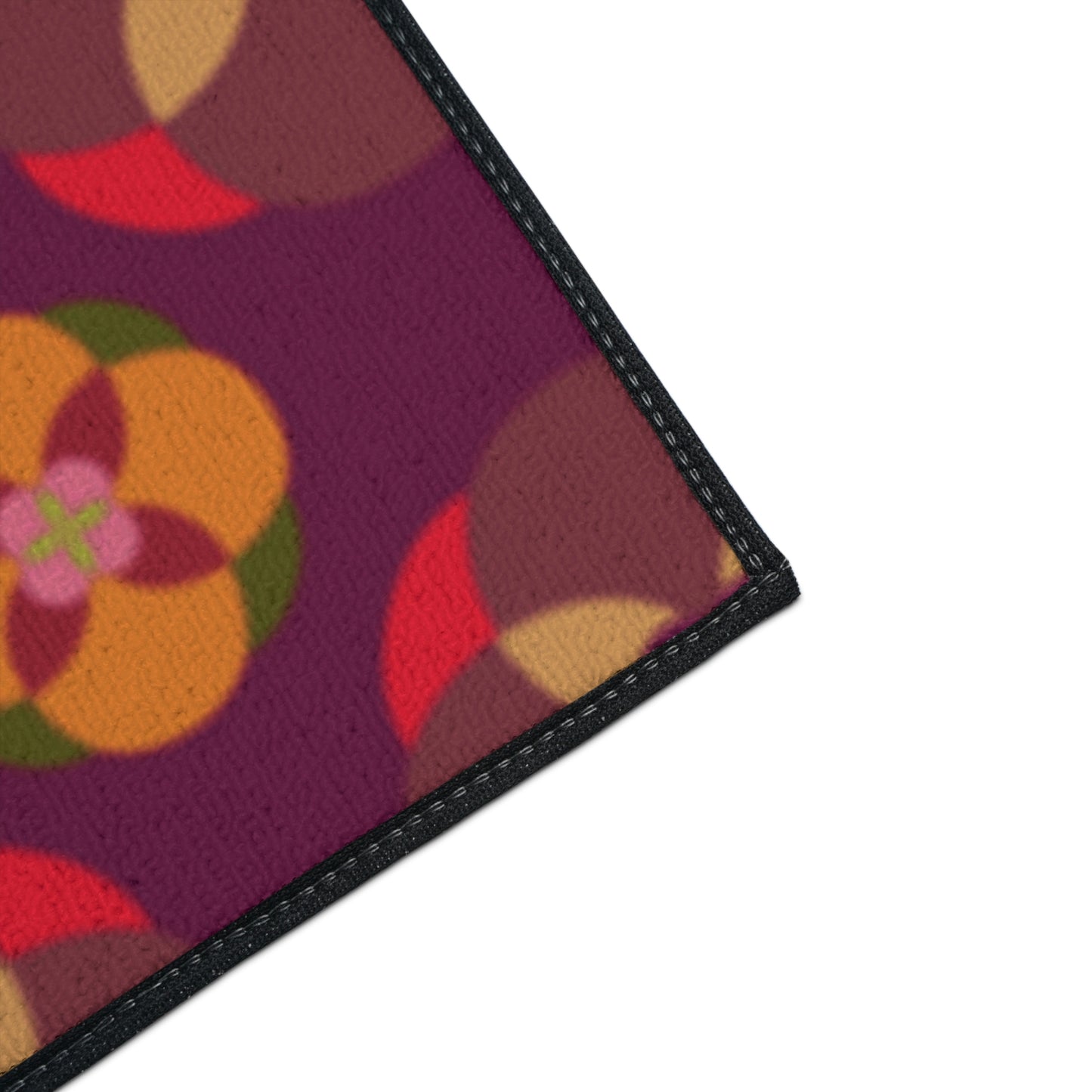 Purple with Fancy Circles Heavy Duty Floor Mat