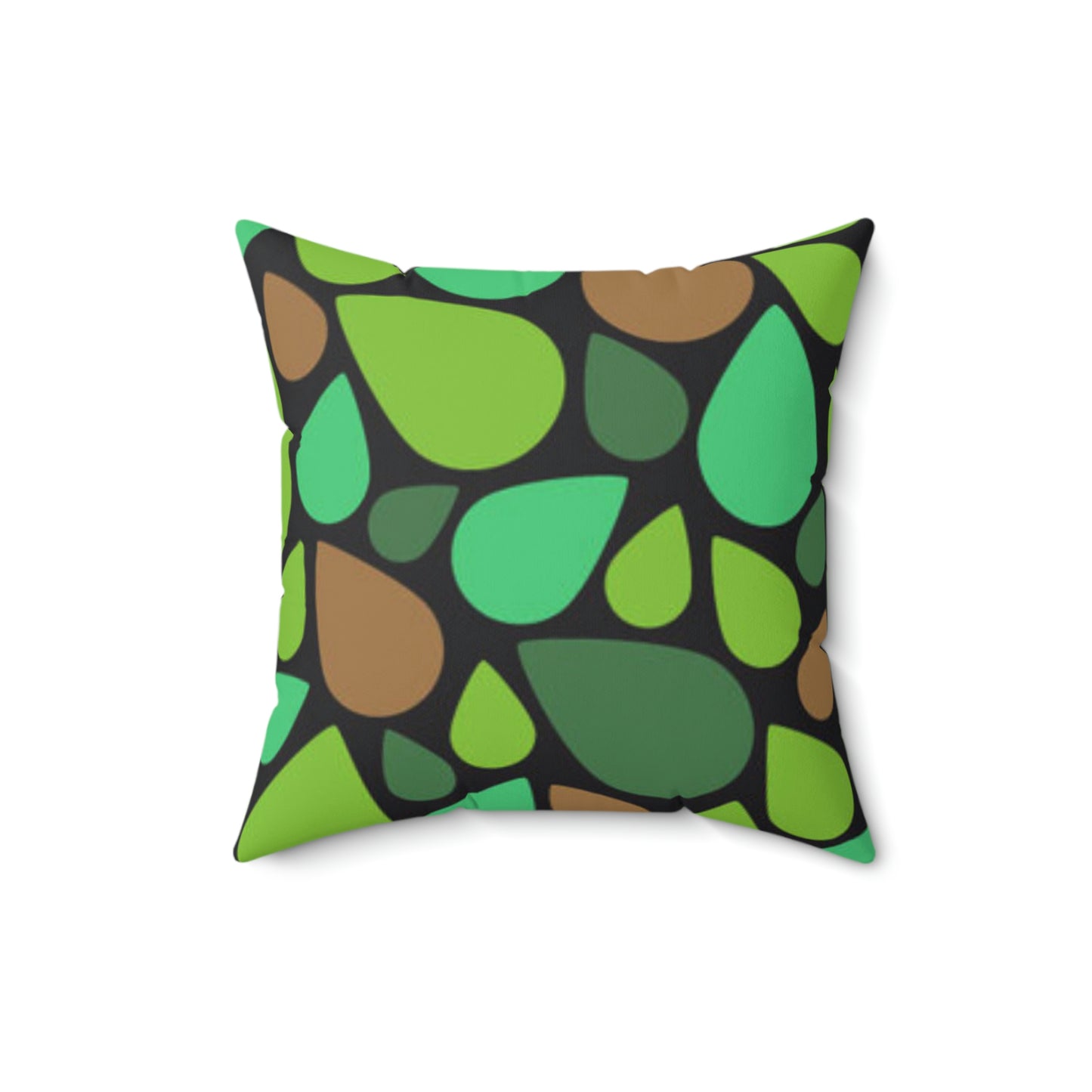 Oreiller en forme de larmes vertes et brunes pour se détendre toute la journée