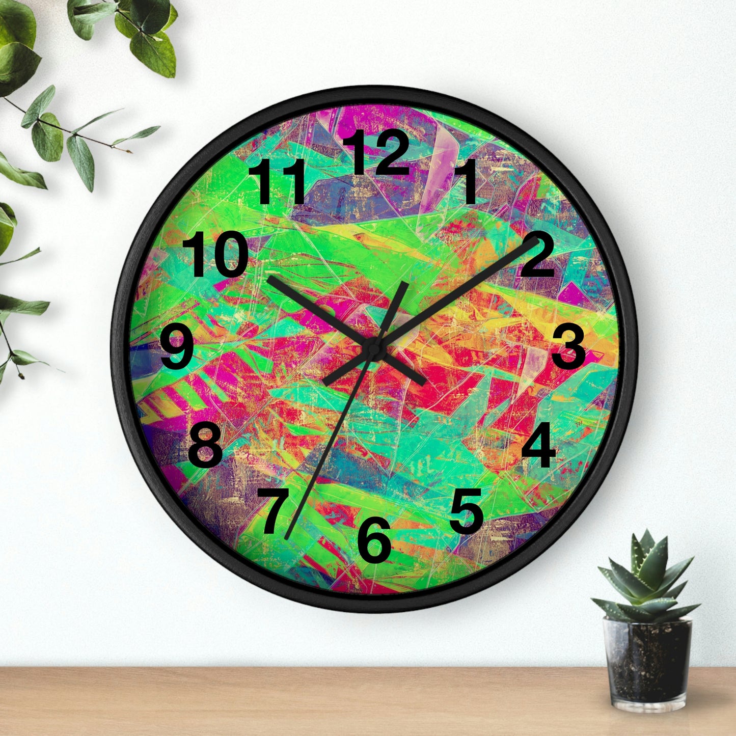 Reloj de pared rosa, verde, amarillo y morado ¡Fabuloso reloj de pared!