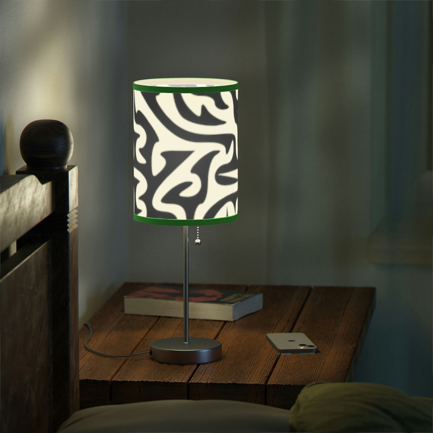 Maze Black White Lamp on a Stand, US|CA plug Bedroom Office Living Room GIFT