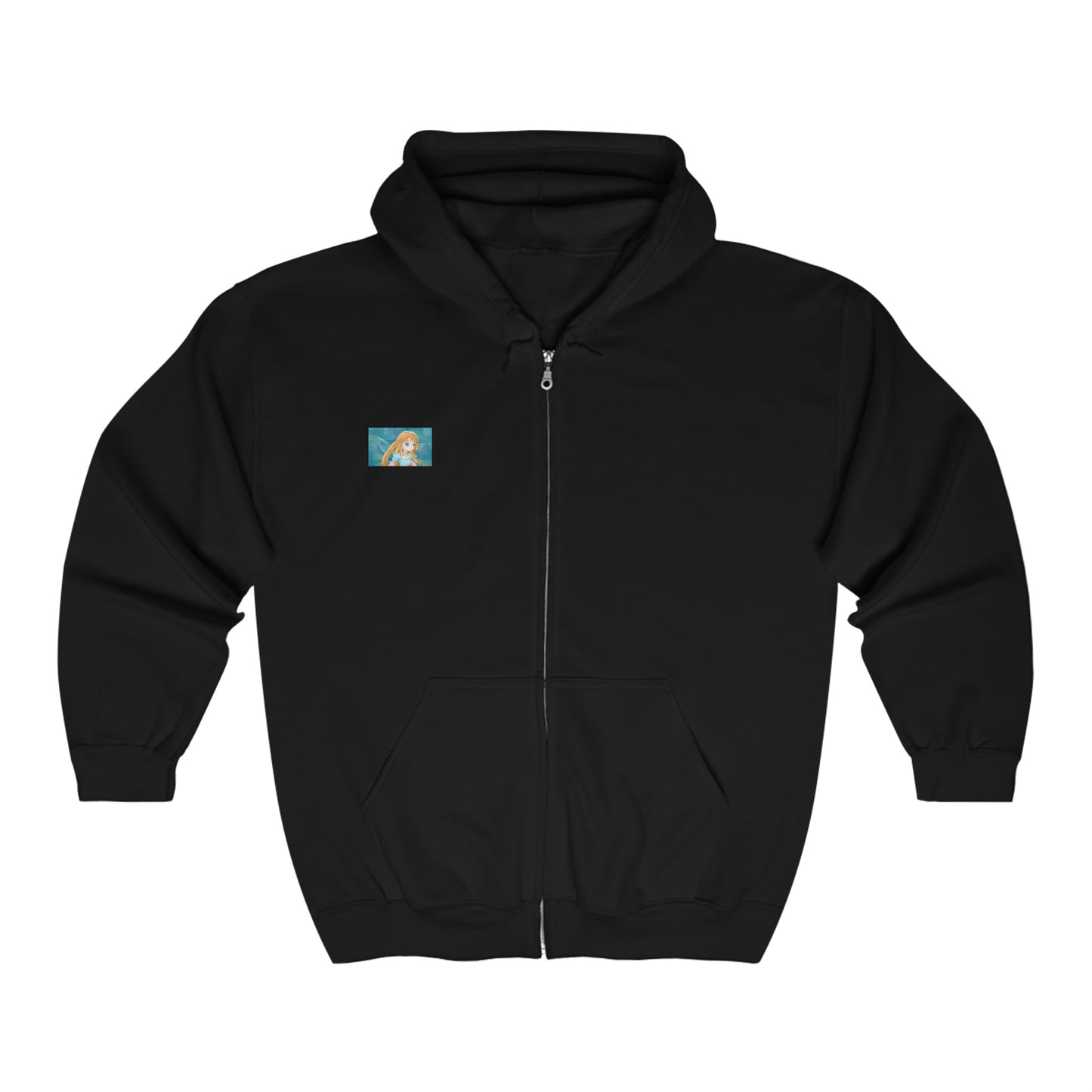 Sudadera unisex con capucha y cremallera completa de mezcla pesada Walking in a Meadow