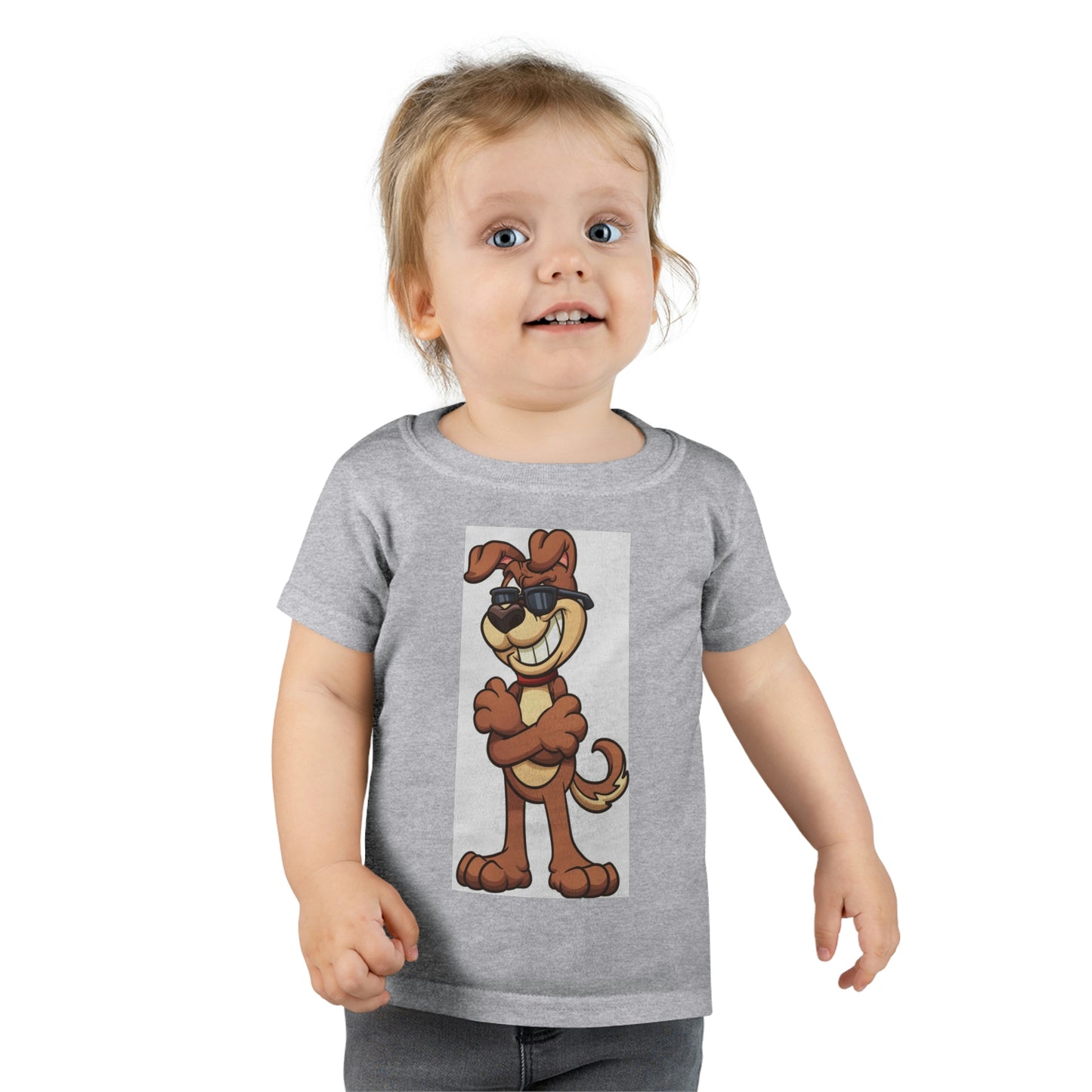 Smiley Dog Wearing Sunglasses Toddler T-shirt
