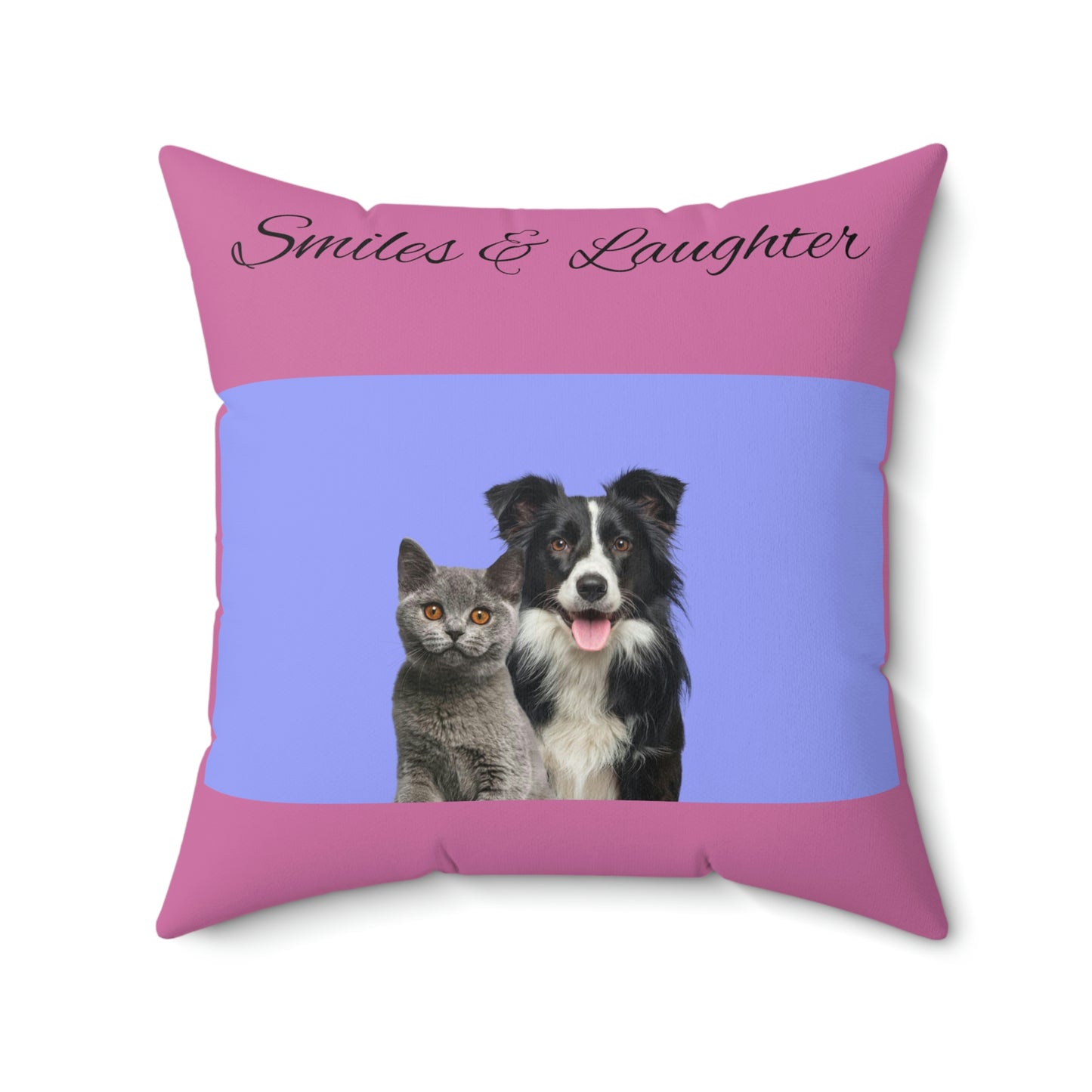 Coussin carré pour chien et chat avec sourires et rires