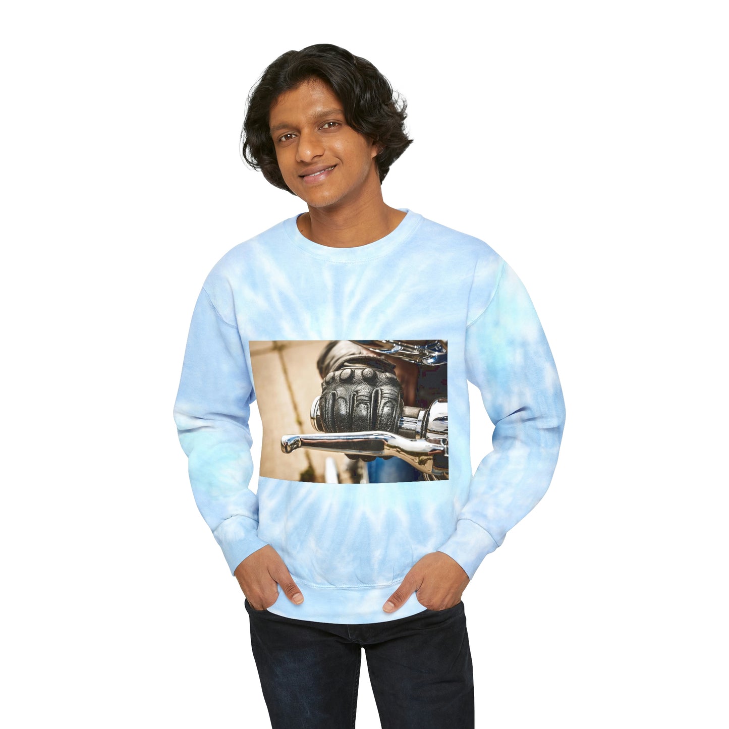 Throttle of Motorcycle Unisex Tie-Dye Sweatshirt