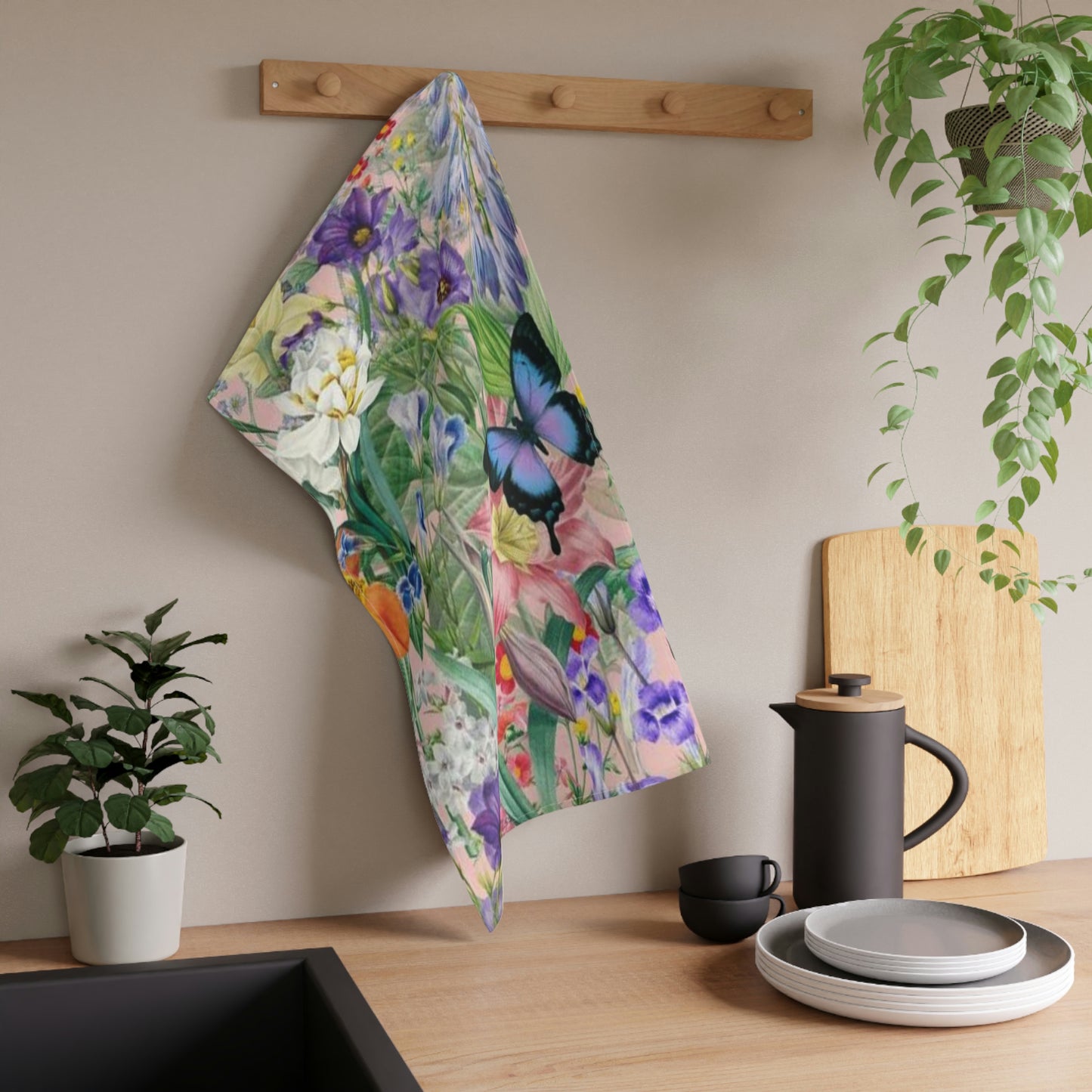 Butterfly Flower Garden Kitchen Towel Great Gifts! Birthday Party!