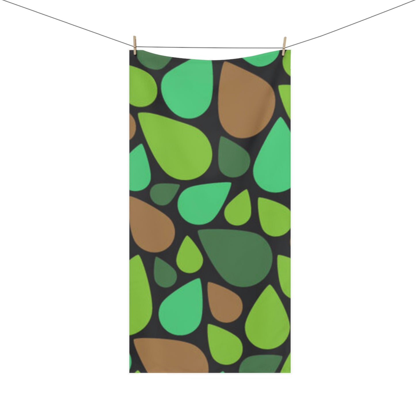 Toalla de baño con lágrimas verdes y marrones, ¡impecable!