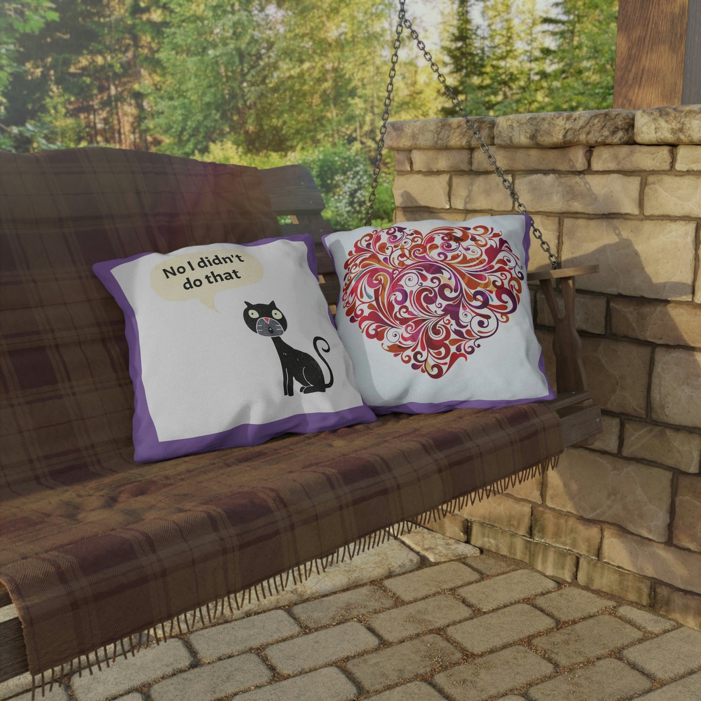 No I didn't do that Heart Outdoor Pillows
