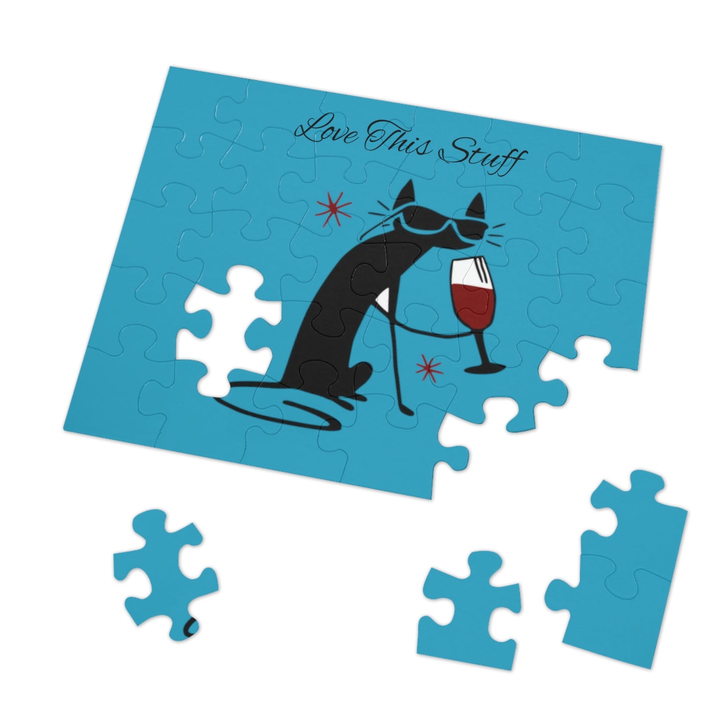 Black Cat Love this Stuff Jigsaw Puzzle I Love Games!