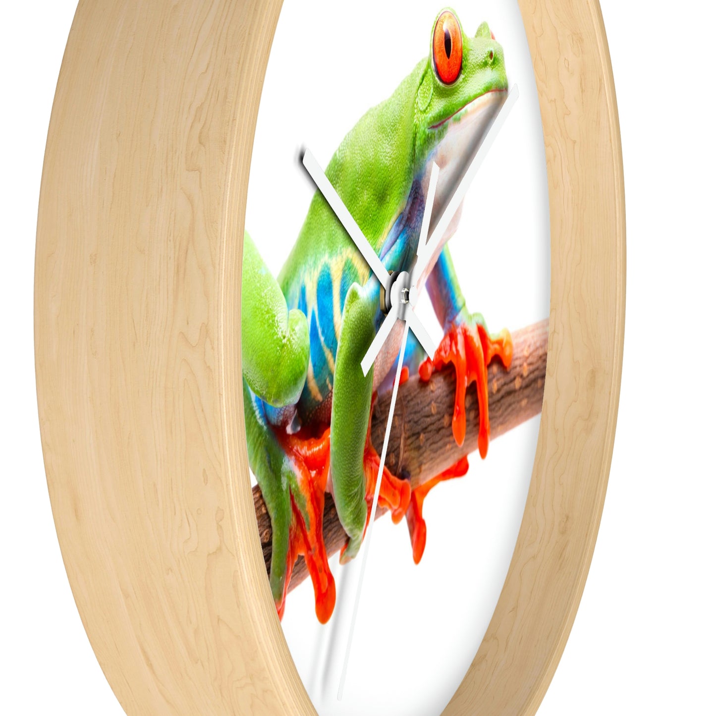 Horloge murale colorée en forme de grenouille arboricole. J'adore ça !