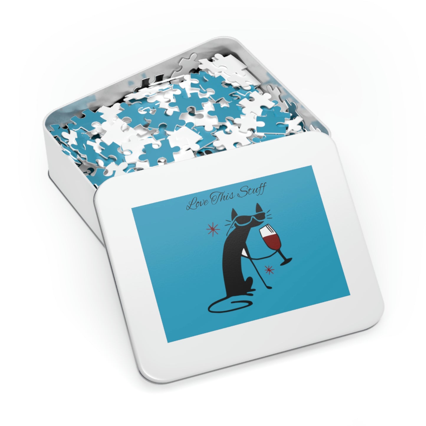 Black Cat Love this Stuff Jigsaw Puzzle I Love Games!