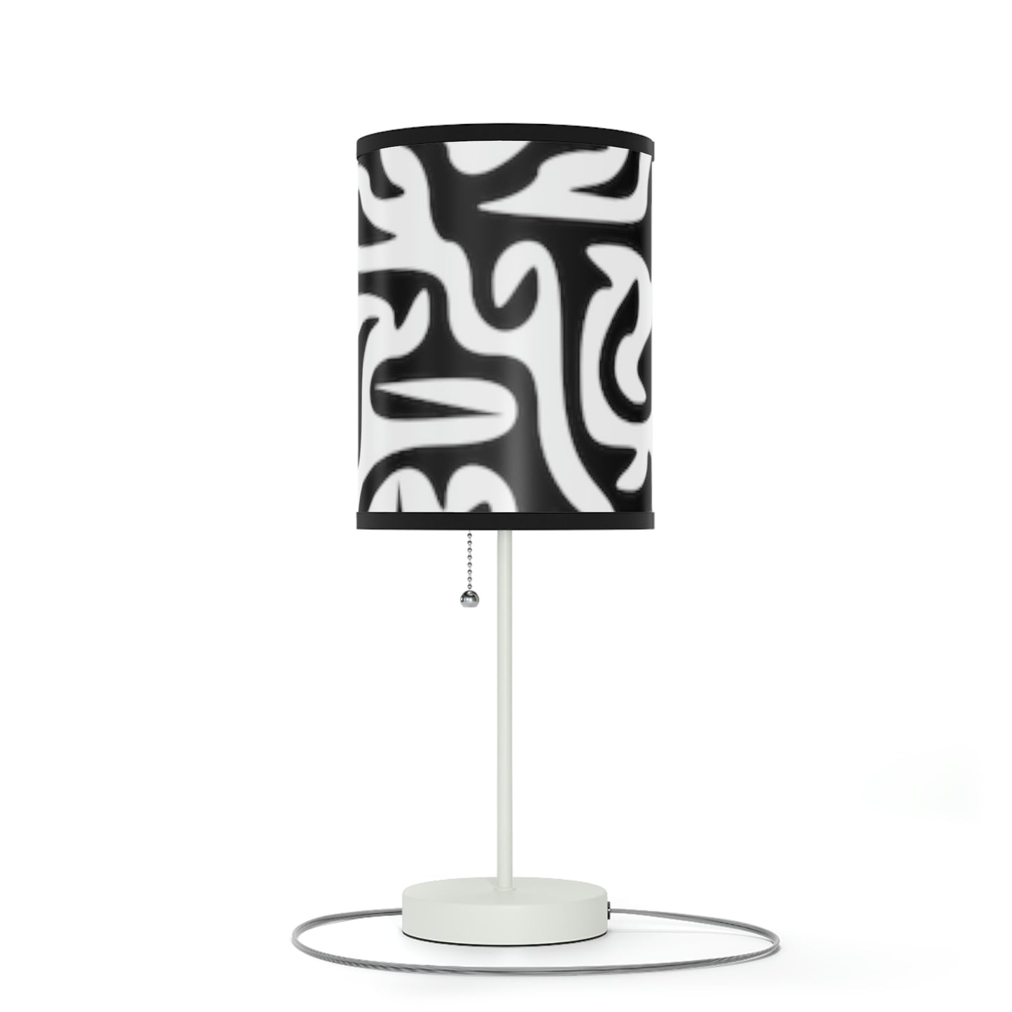 Maze Black White Lamp on a Stand, US|CA plug Bedroom Office Living Room GIFT