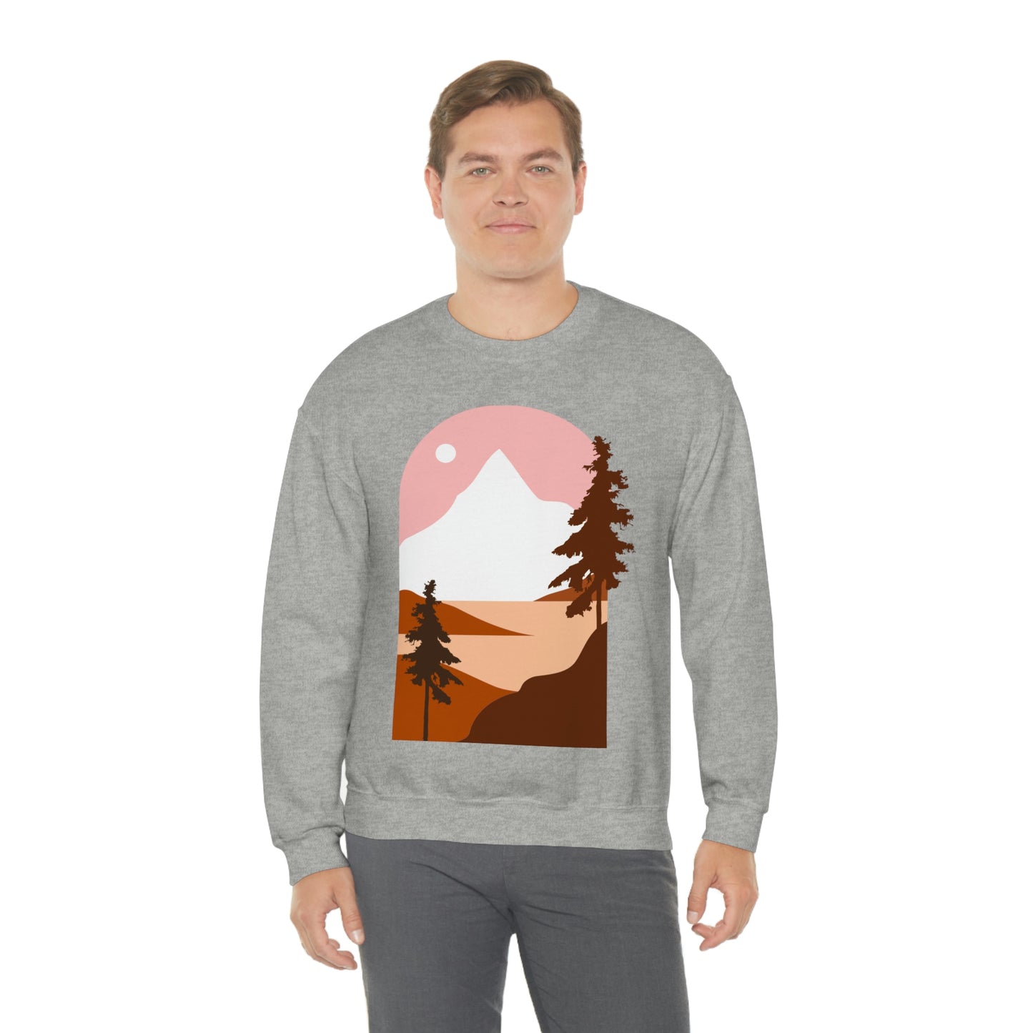 Sudadera con diseño de pino, montaña y luna. ¡Un fabuloso regalo navideño!