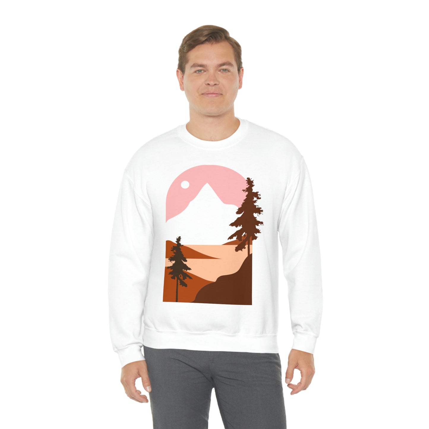 Sudadera con diseño de pino, montaña y luna. ¡Un fabuloso regalo navideño!