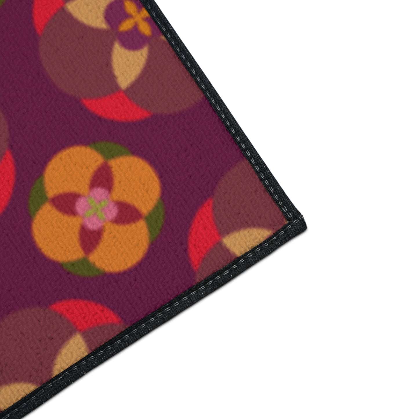 Purple with Fancy Circles Heavy Duty Floor Mat