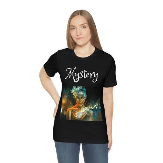 Mystery. Unisex Jersey Short Sleeve T-shirt. Custom Artwork. Unique Whimsical Flare. Vivid Colors. Great for Men, Women and Children. Soft against your skin. Comfortable to wear every day of the year. Let's go to Florida and go on a airboat tour. 