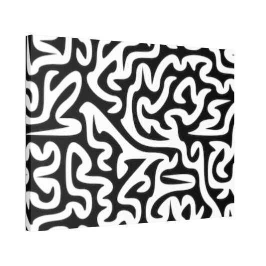 Black White Maze Canvas Stretched, 1.5'' Love My Walls!
