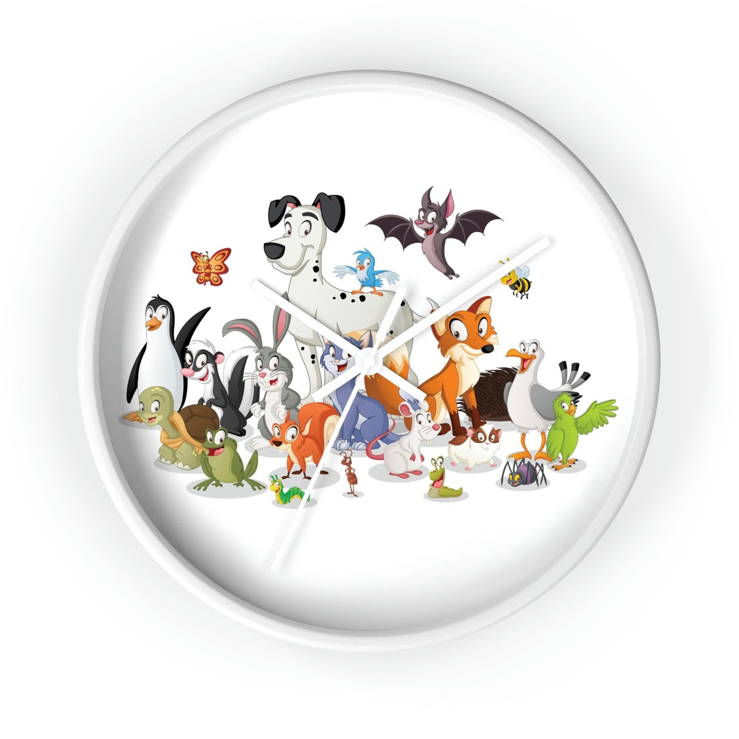 Cartoon Animals Wall Clock Having a Cool Children's Room Great Gift!
