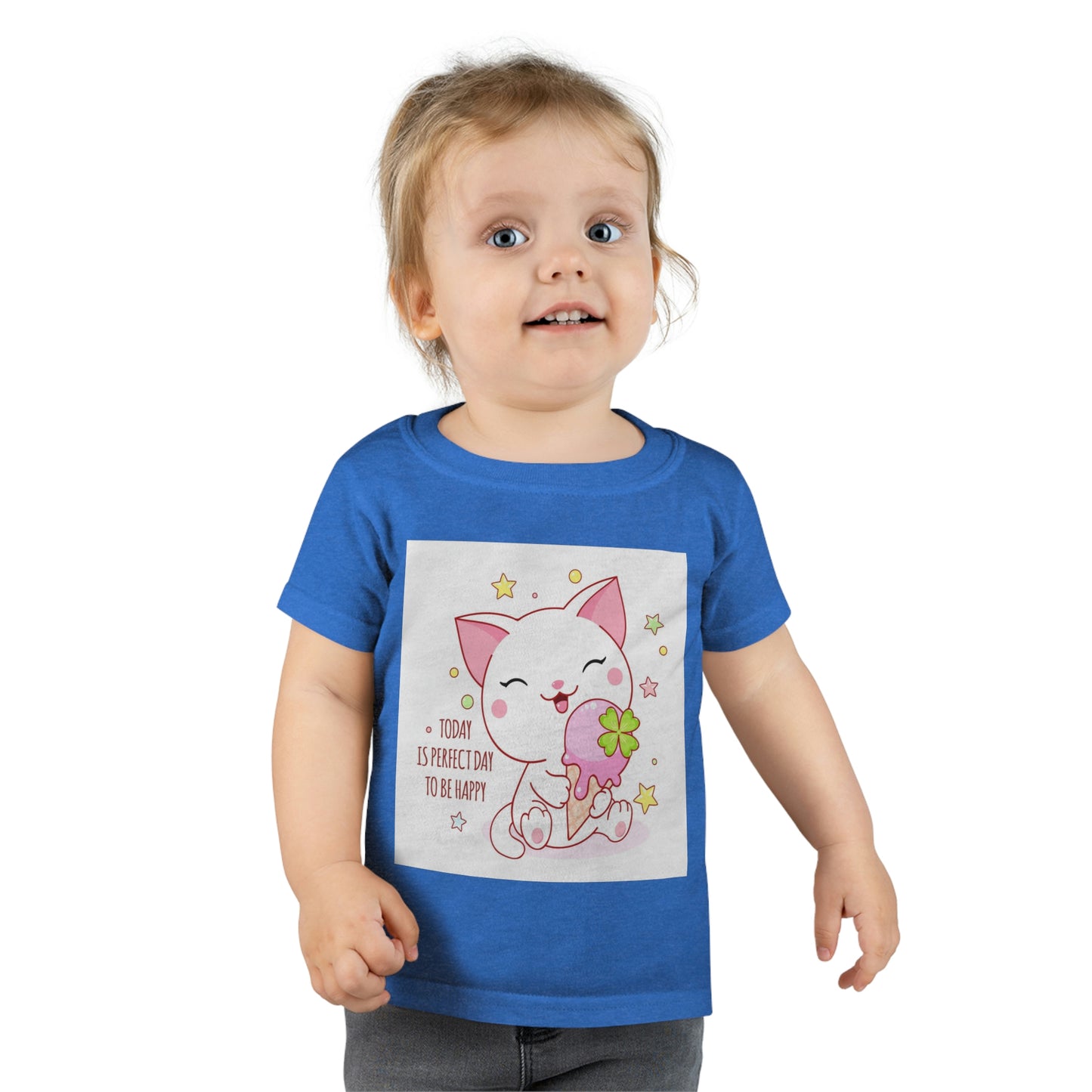 Kitty Cat with Ice Cream Cone Toddler T-shirt Looking Cute Today!