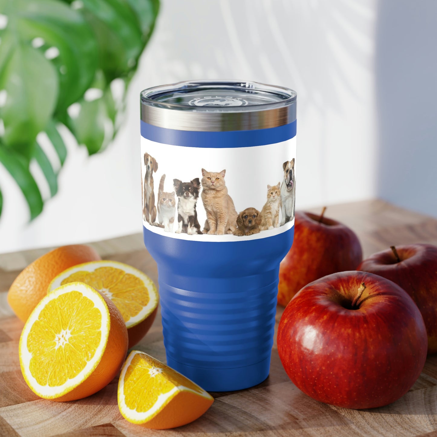 Cats Dogs Ringneck Tumbler, 30oz 5 Colors Traveling Work Relaxing Shopping Yard Work Hiking