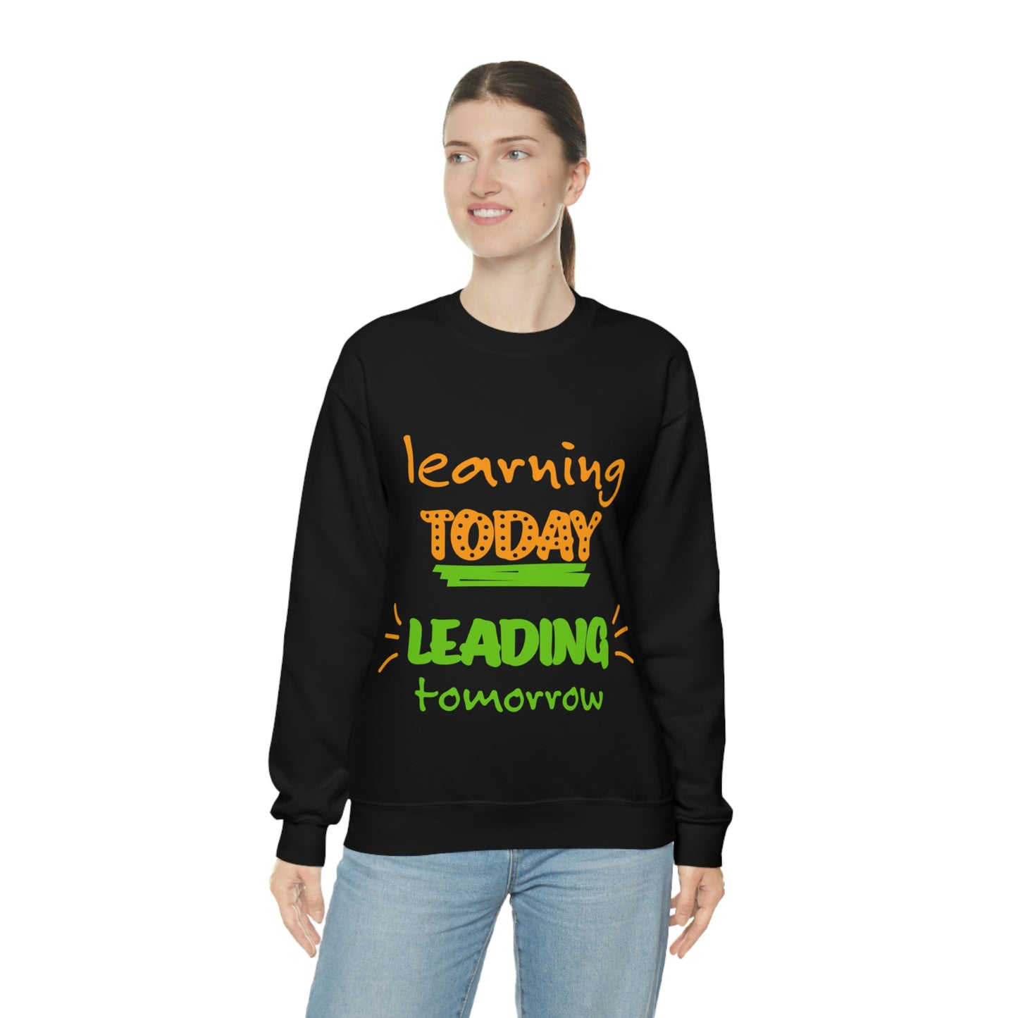 Sudadera con el lema "Aprendiendo hoy, liderando mañana", regalo para el trabajo escolar