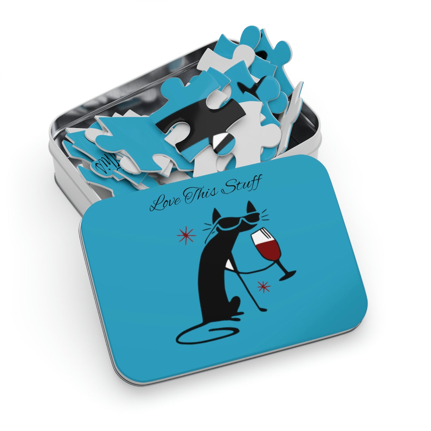 Black Cat Love this Stuff Jigsaw Puzzle I Love Games!