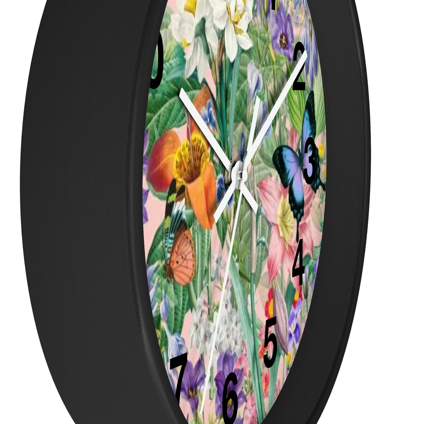 Horloge murale de jardin de fleurs de papillons Maman veut cette horloge !