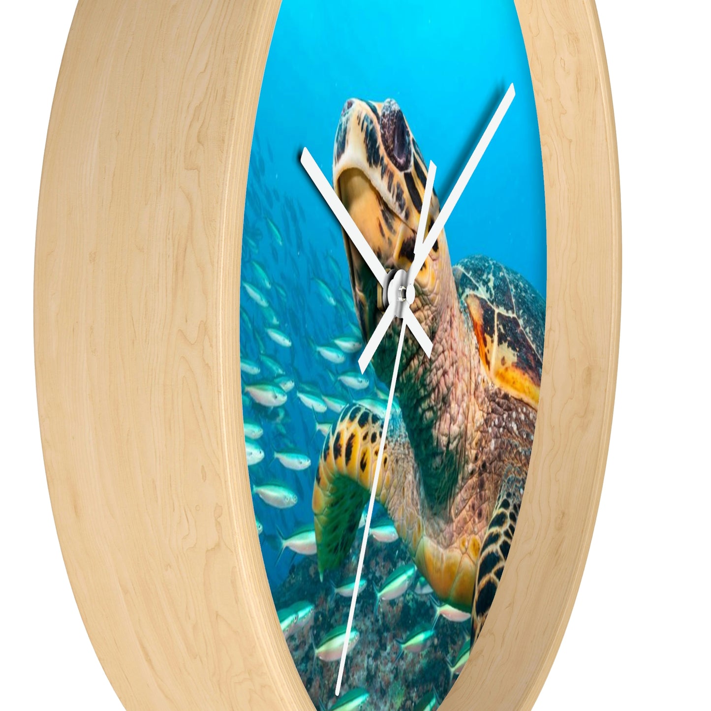 Turtle In Ocean Wall Clock Amazing Colors! Love It!