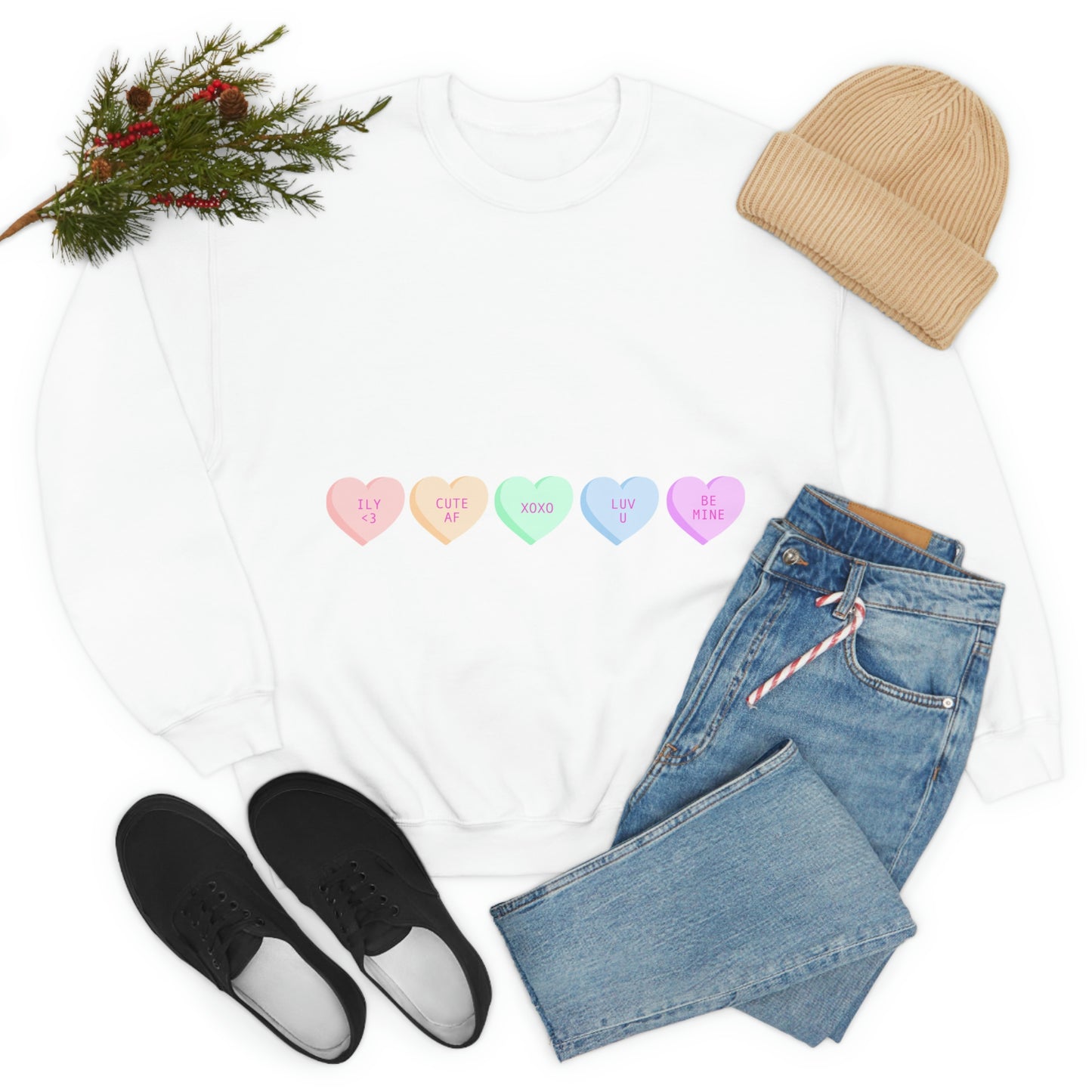 Sweat-shirt ras du cou Heart Candies J'ai l'air fabuleux !