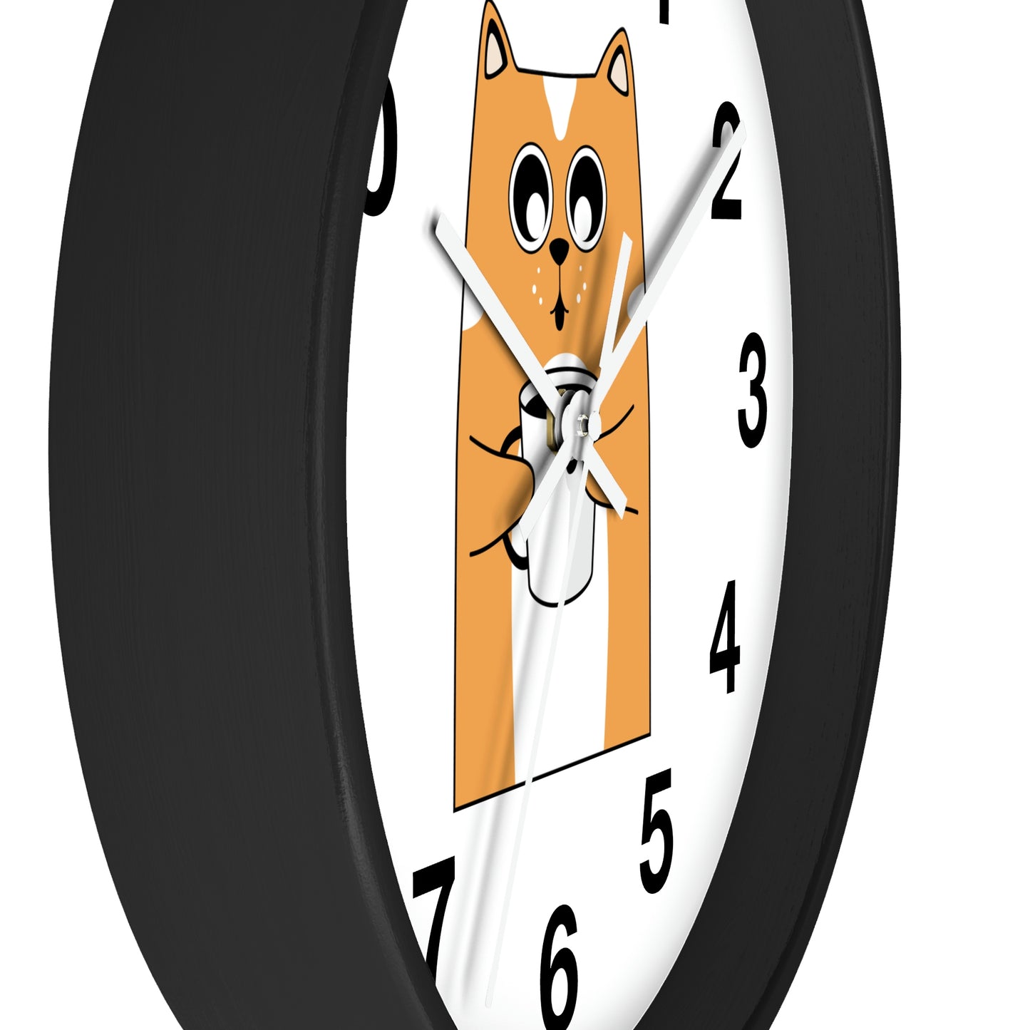 Cat With Hot Coffee Wall Clock Cat Lovers Wall Clock Fabulous Gift!