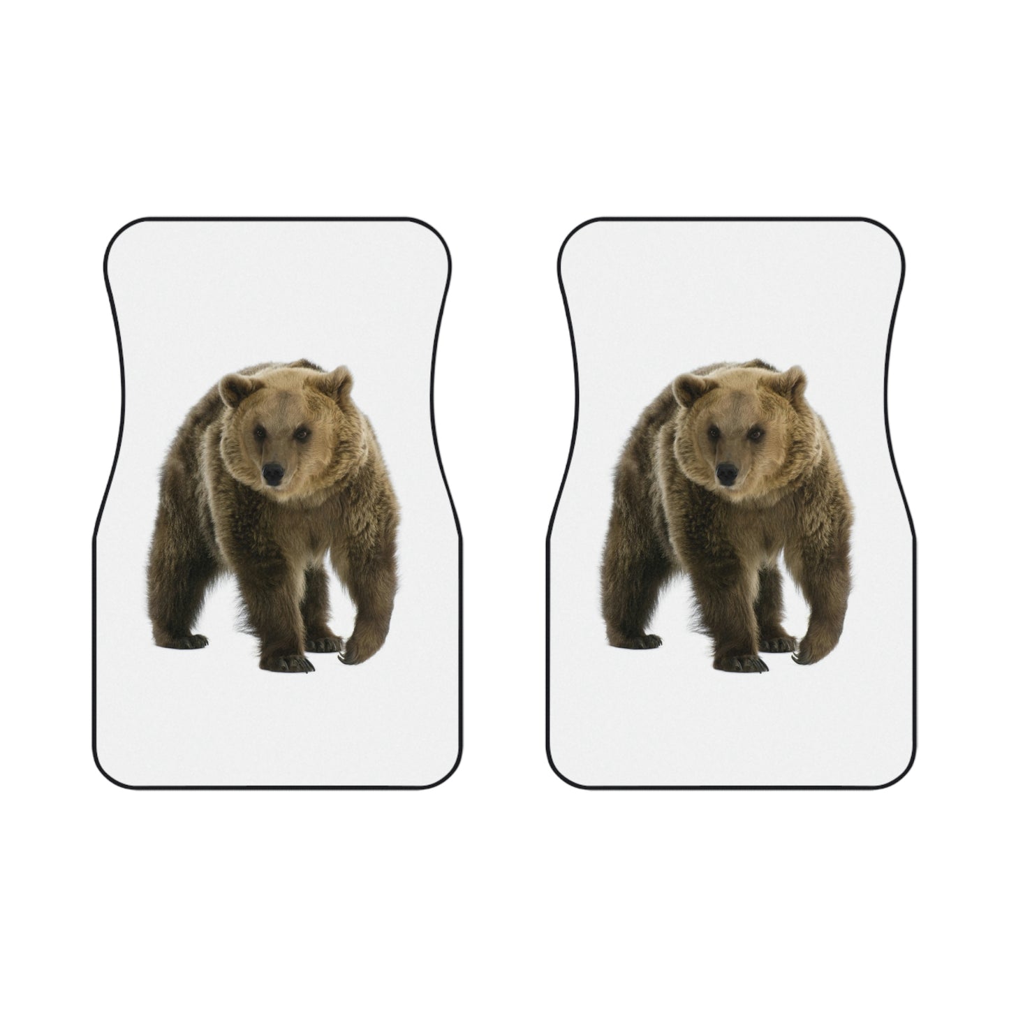 Car Mats (2 Front) Brown Bear. Custom Artwork. Unique Whimsical Flare. Vivid Colors. Adding a Splash of Color. Putting the mats in your vehicle will help to keep it cleaner. You can easily remove and vacuum whole car. Helping to keep grass, dirt, mud, food, and debris off the carpet. Use every day of the year!