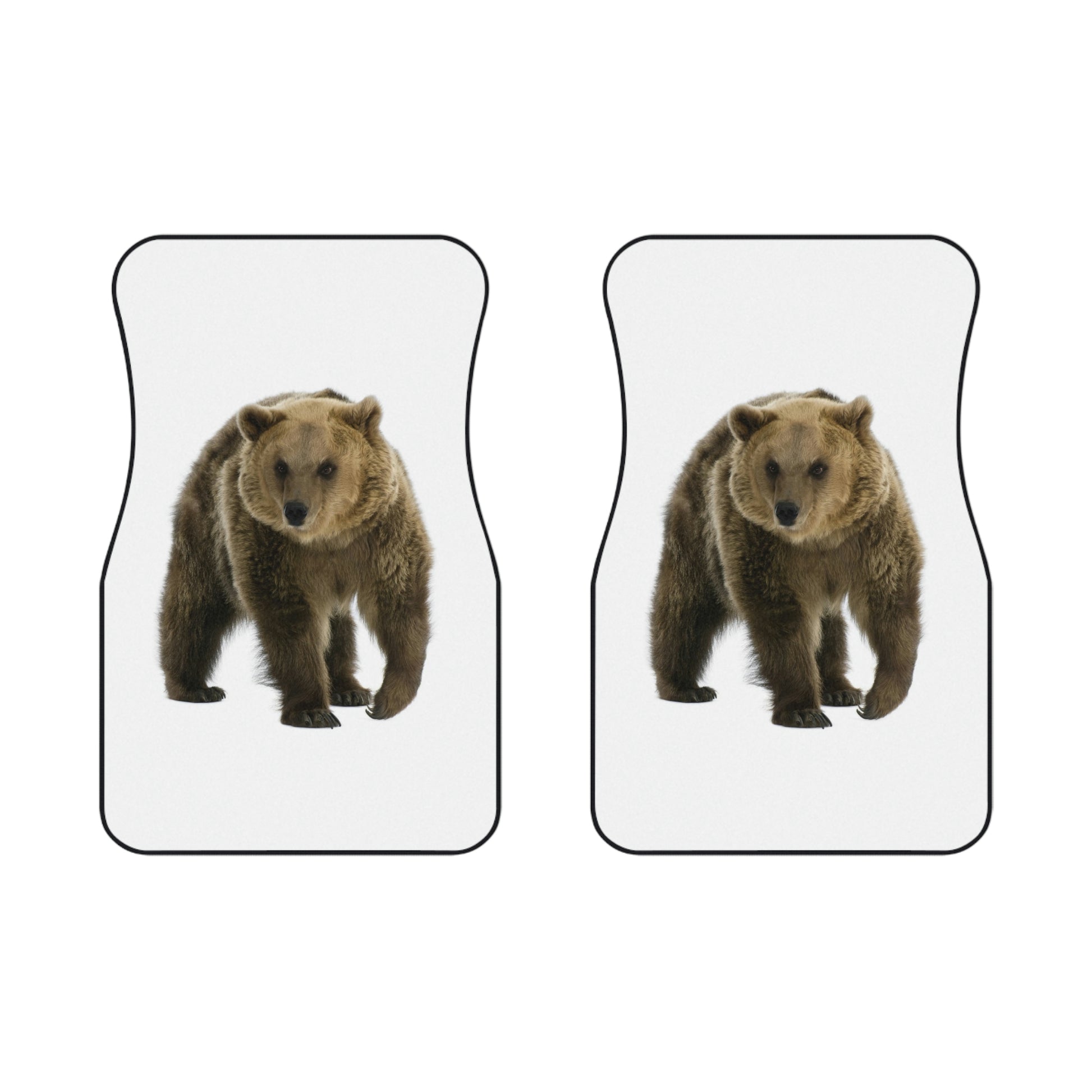 Car Mats (2 Front) Brown Bear. Custom Artwork. Unique Whimsical Flare. Vivid Colors. Adding a Splash of Color. Putting the mats in your vehicle will help to keep it cleaner. You can easily remove and vacuum whole car. Helping to keep grass, dirt, mud, food, and debris off the carpet. Use every day of the year!