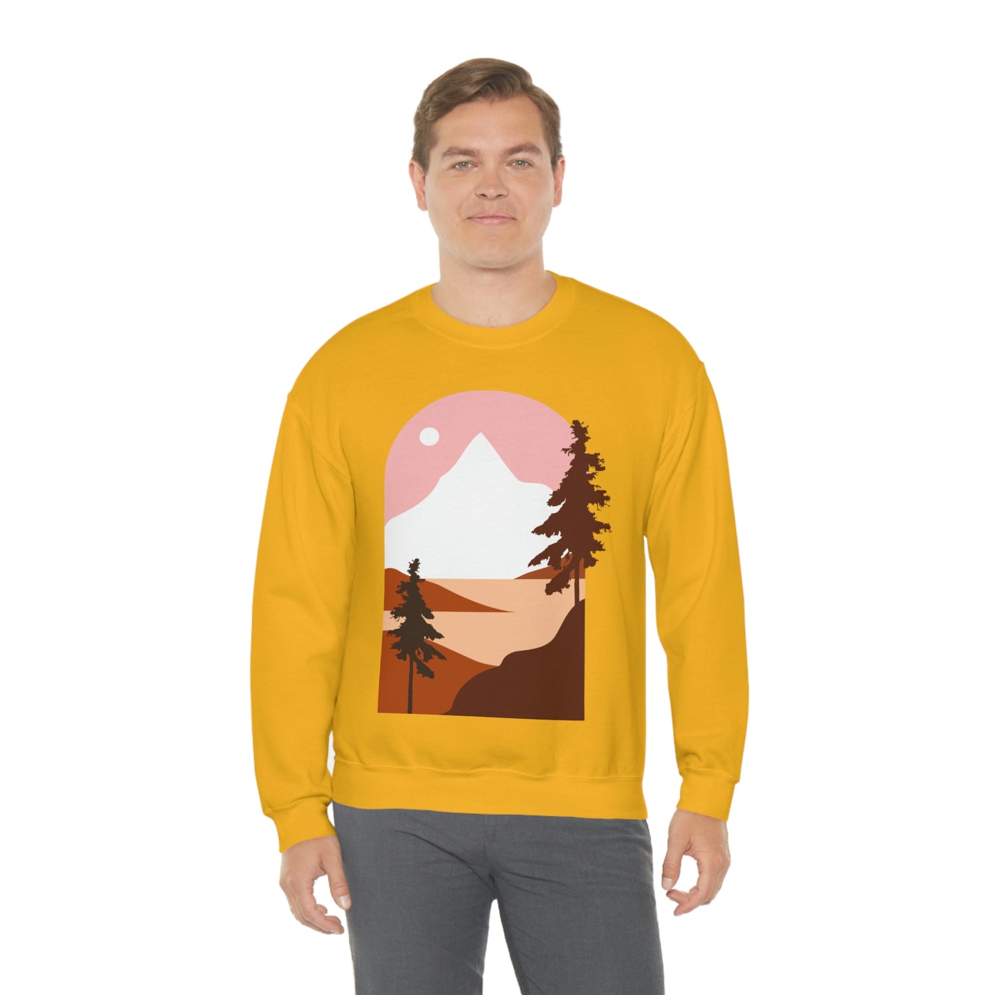 Sudadera con diseño de pino, montaña y luna. ¡Un fabuloso regalo navideño!