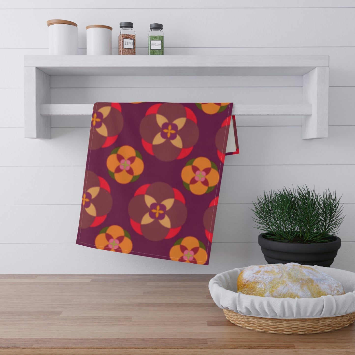 Purple with Circles Kitchen Towel Squeaky Clean!